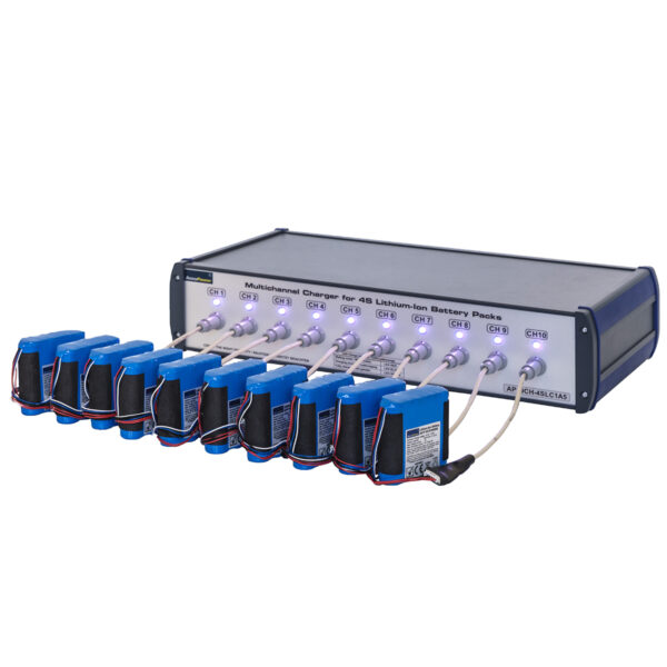 AccuPower 10-channel battery charging station for 1S to 5S Li-Ion or Li-Po battery packs
