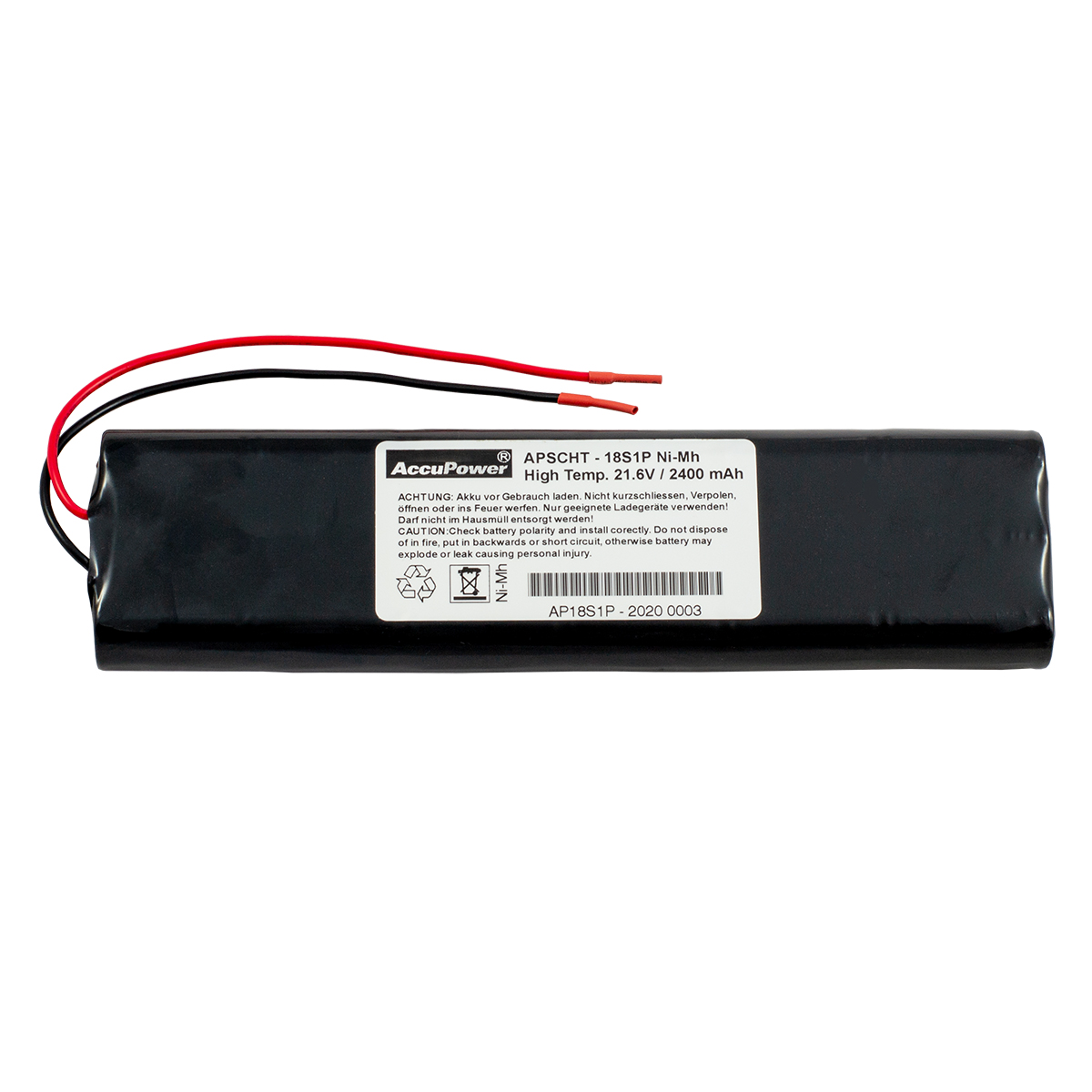 AccuPower NiMH battery pack 18S1P 21,6V 2,4Ah