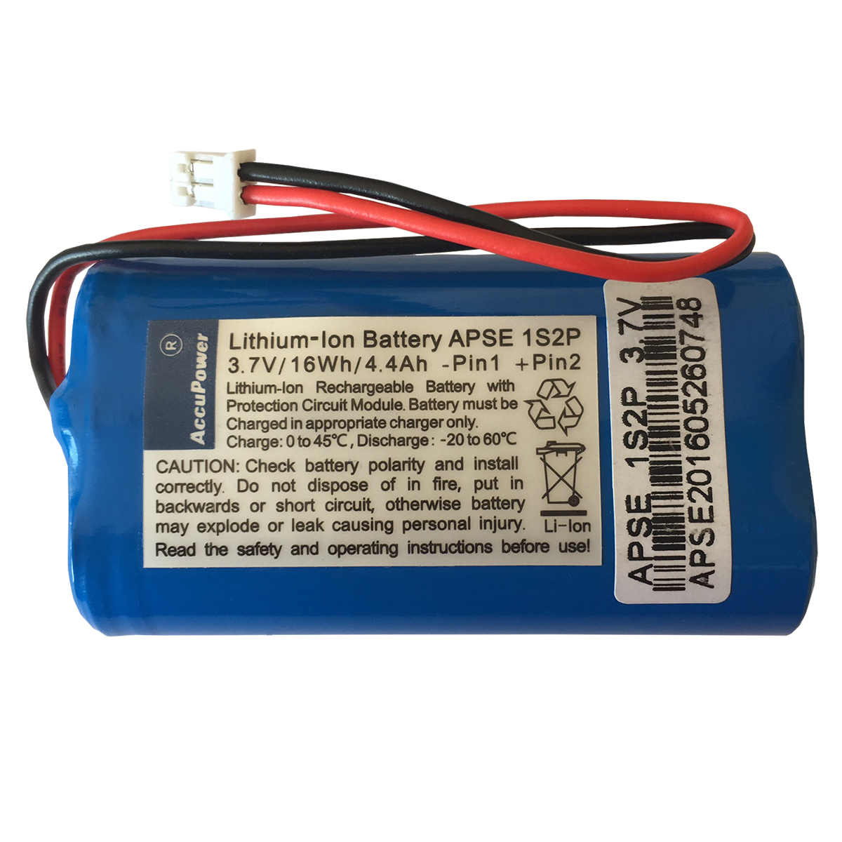 AccuPower Li-Ion batterypack 1S2P 3,7V 4,4Ah 16,28Wh